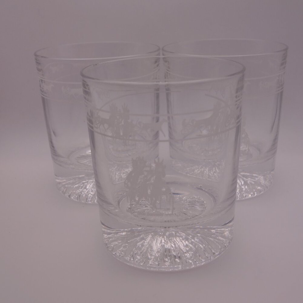 Set of Three(3) Vintage Blue Bonnets Scotch Glasses